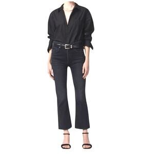 Citizens Of Humanity Isola Cropped Boot Cut Frayed Hem in Stormy Jeans 30